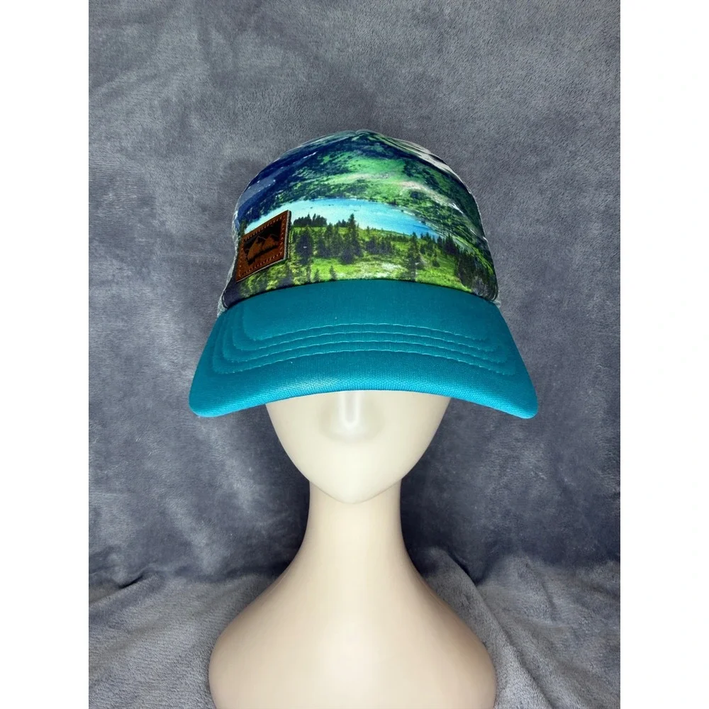 Montana Tees Glacier Trucker‎ Hat Child 4-10y Teal Blue Green